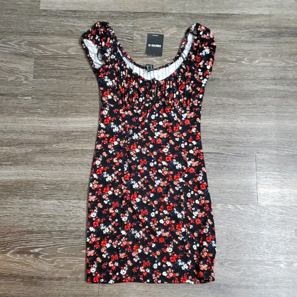 Forever 21 black floral dress